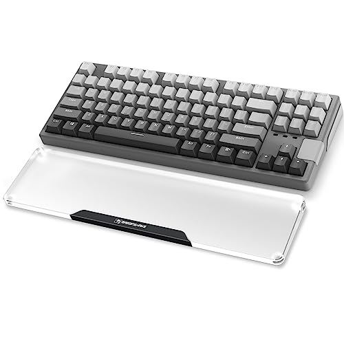 MAMBASNAKE Handgelenkauflage für Tastatur, Tastaturpad aus Acryl für TKL 80% Tastatur - Ergonomic Wrist Rest für Büro/Spiele/Tippen/Laptop - Premier Clear Acryl - Anti-Rutsch Gummifüße - Schwarz von MAMBASNAKE
