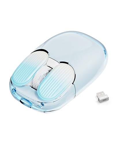 MAMBASNAKE Kabellose Maus,2.4GHz mit Mini-Empfänger,niedliche leise kabellose Maus,transparente Hülle,7 RGB-Licht,1600 DPI optisches Tracking,tragbare 400mAh wiederaufladbare geräuschlose Mäuse(blau) MAMBASNAKE Kabellose Maus,2.4GHz mit Mini-Empfänger,niedliche leise kabellose Maus,transparente Hülle,7 RGB-Licht,1600 DPI optisches Tracking,tragbare 400mAh wiederaufladbare geräuschlose Mäuse(blau) von MAMBASNAKE