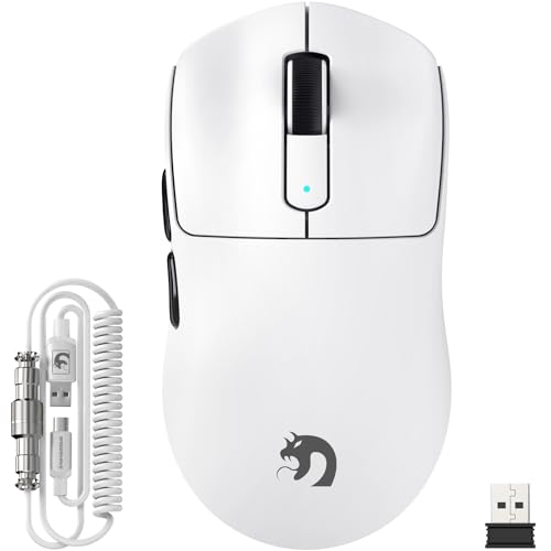 MAMBASNAKE M3 39g SUPERLEICHTE Kabellose Gaming-Maus mit Spiralkabel, PixArt PAW3395PRO-Sensor, Bis zu 40000DPI, BT/2,4G Kabellos/Kabelgebunden, 100Mio. Klicks Mikroschalter, für PC/Xbox/PS/Mac (Weiß) MAMBASNAKE M3 39g SUPERLEICHTE Kabellose Gaming-Maus mit Spiralkabel, PixArt PAW3395PRO-Sensor, Bis zu 40000DPI, BT/2,4G Kabellos/Kabelgebunden, 100Mio. Klicks Mikroschalter, für PC/Xbox/PS/Mac (Weiß) von MAMBASNAKE