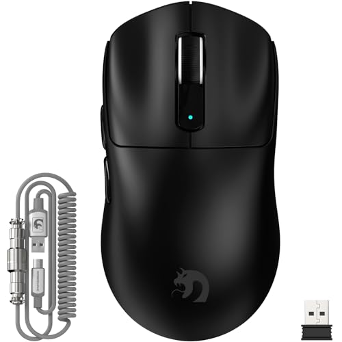 MAMBASNAKE M3 39g SUPERLEICHTE Kabellose Gaming-Maus mit Spiralkabel, PixArt PAW3395PRO-Sensor, Bis zu 40000DPI, BT/2,4G Kabellos/Kabelgebunden,100Mio. Klicks Mikroschalter,für PC/Xbox/PS/Mac, Schwarz MAMBASNAKE M3 39g SUPERLEICHTE Kabellose Gaming-Maus mit Spiralkabel, PixArt PAW3395PRO-Sensor, Bis zu 40000DPI, BT/2,4G Kabellos/Kabelgebunden,100Mio. Klicks Mikroschalter,für PC/Xbox/PS/Mac, Schwarz von MAMBASNAKE