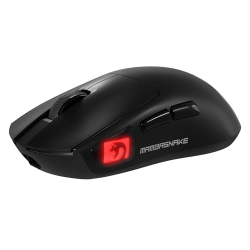 MAMBASNAKE M4 Ultra-Leichte Kabellose Gaming-Maus, 53g, PAW3311 Sensor, 24000 DPI, Tri-Mode Bluetooth/2.4G/Kabel, RGB-Beleuchtung, 400mAh Akku, 20M Klicks, für Gaming/Arbeit - Schwarz MAMBASNAKE M4 Ultra-Leichte Kabellose Gaming-Maus, 53g, PAW3311 Sensor, 24000 DPI, Tri-Mode Bluetooth/2.4G/Kabel, RGB-Beleuchtung, 400mAh Akku, 20M Klicks, für Gaming/Arbeit - Schwarz von MAMBASNAKE