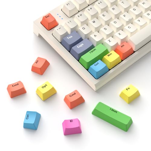 MAMBASNAKE PBT Regenbogen Tastenkappen, 13 Tasten Custom OEM Profile Dye-Sublimation Keycaps für mechanische Gaming-Tastaturen, kompatibel mit MX Structure Switches und Tastaturen Aller Größen von MAMBASNAKE