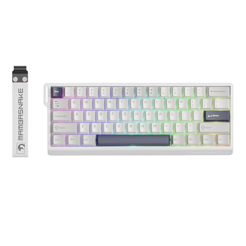 MAMBASNAKE X60 HE Rapid Trigger Magnetic Keyboard, 0.01mm RT Accuracy Gaming Keyboard, Magnetic Switch, Tri-Mode, 0.125ms Latency, 8K Polling Rate, 4000mAh, for Gamer - White MAMBASNAKE X60 HE Rapid Trigger Magnetic Keyboard, 0.01mm RT Accuracy Gaming Keyboard, Magnetic Switch, Tri-Mode, 0.125ms Latency, 8K Polling Rate, 4000mAh, for Gamer - White von MAMBASNAKE
