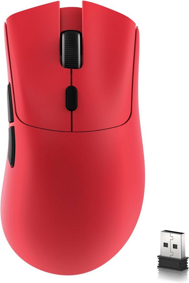MAMBASNAKE mit Anti-Rutsch-Aufklebern 5 programmierbare Tasten, 6 einstellbare Gaming-Maus (Bluetooth, kabelgebunden, Tri-Mode-Konnektivität DPI bis zu 18000 mit High-End optischer Sensor) von MAMBASNAKE