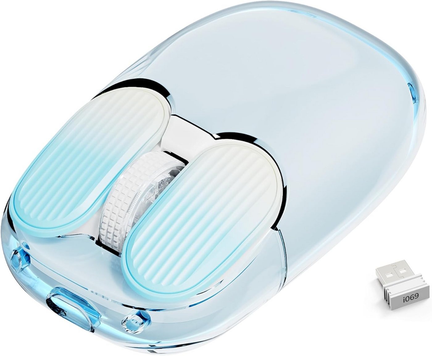 MAMBASNAKE mit Mini-Empfänger,niedliche 7 RGB-Licht,1600 DPI optisches Tracking Gaming-Maus (Kabellos, Drei einstellbare DPI-Stufen (800/1200/1600) bieten präzise Steuerung) von MAMBASNAKE