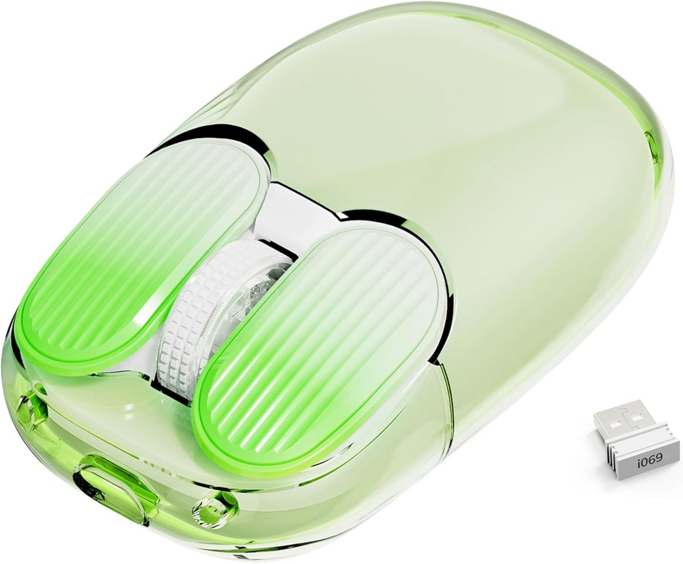 MAMBASNAKE mit Mini-Empfänger,niedliche 7 RGB-Licht,1600 DPI optisches Tracking Gaming-Maus (Kabellos, Drei einstellbare DPI-Stufen (800/1200/1600) bieten präzise Steuerung) von MAMBASNAKE