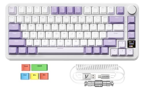 MAMBASNAKE x Attack Shark X85PRO Gasket Mechanische Tastatur, 75% kabellose Gaming-Tastatur mit TFT Screen und CNC Knob, 2,4 GHz/BT5.1/USB-C,5-lagige Polsterung,Hot-Swap Linearschalter,für PC,MAC,QMK MAMBASNAKE x Attack Shark X85PRO Gasket Mechanische Tastatur, 75% kabellose Gaming-Tastatur mit TFT Screen und CNC Knob, 2,4 GHz/BT5.1/USB-C,5-lagige Polsterung,Hot-Swap Linearschalter,für PC,MAC,QMK von MAMBASNAKE