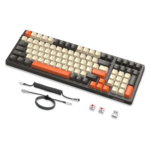MAMBASNAKE × FREEWOLF K8 Bunte mechanische 3-Modu Tastatur, 2,4 G kabellose Bluetooth Gaming Tastatur mit Spiralkabel, 19 RGB, Hot-Swap roter Schalter für Laptop, PC, Mac – Shimmer MAMBASNAKE × FREEWOLF K8 Bunte mechanische 3-Modu Tastatur, 2,4 G kabellose Bluetooth Gaming Tastatur mit Spiralkabel, 19 RGB, Hot-Swap roter Schalter für Laptop, PC, Mac – Shimmer von MAMBASNAKE
