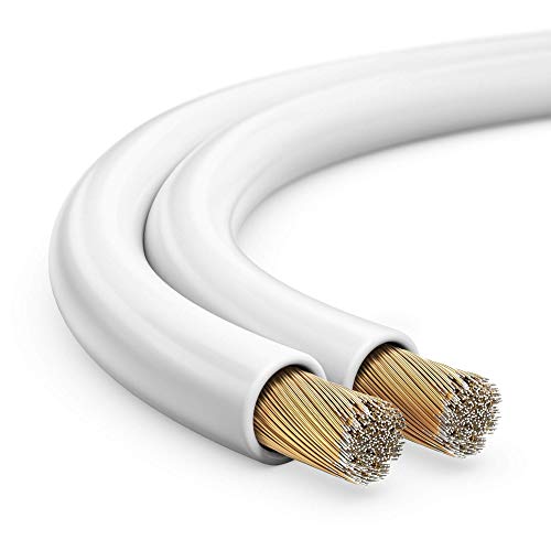 MANAX® 10m Zwillingslitze 2x 0,75mm² weiß Kabel 2-adrig (10m 0,75mm² - 1 Ring, weiß) von MANAX