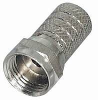 MANAX® F-Stecker Länge 20 mm gerändelte Version vernickelt für Kabel-Ø 6,0 mm - 10 Stück von MANAX