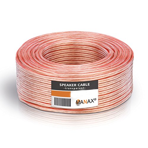 MANAX® Lautsprecherkabel 2 x 0,75mm² transparent 50,0 m Ring von MANAX