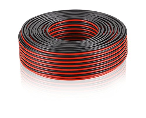 MANAX® Lautsprecherkabel CCA 2x1,5mm² rot/schwarz 20 m Ring von MANAX