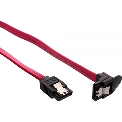 MANAX® SATA 6Gb/s Kabel rot mit Lasche gewinkelt 0,75 m - 5 Stück von MANAX