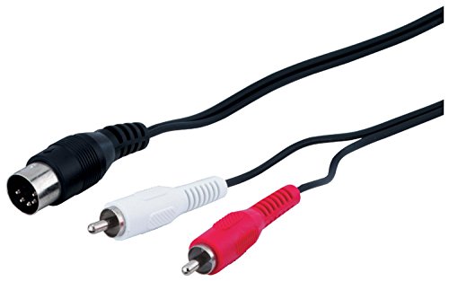 MANAX Audio-Video-Kabel 1,5 m 5-polig DIN-Stecker > 2 x Cinchstecker - 4 Stück von MANAX