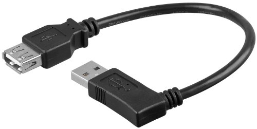 MANAX HiSpeed USB 2.0 Kabel |A Stecker 90° Links > A Buchse | 0.15m von MANAX