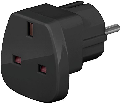 MANAX Reiseadapter UK auf Schutzkontakt CEE 7/7 schwarz - 5 Stück von MANAX