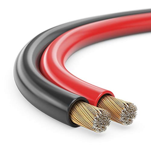 Manax® Lautsprecherkabel Boxenkabel 2 x 0,75 mm² CCA rot/schwarz 25 m Rolle von MANAX