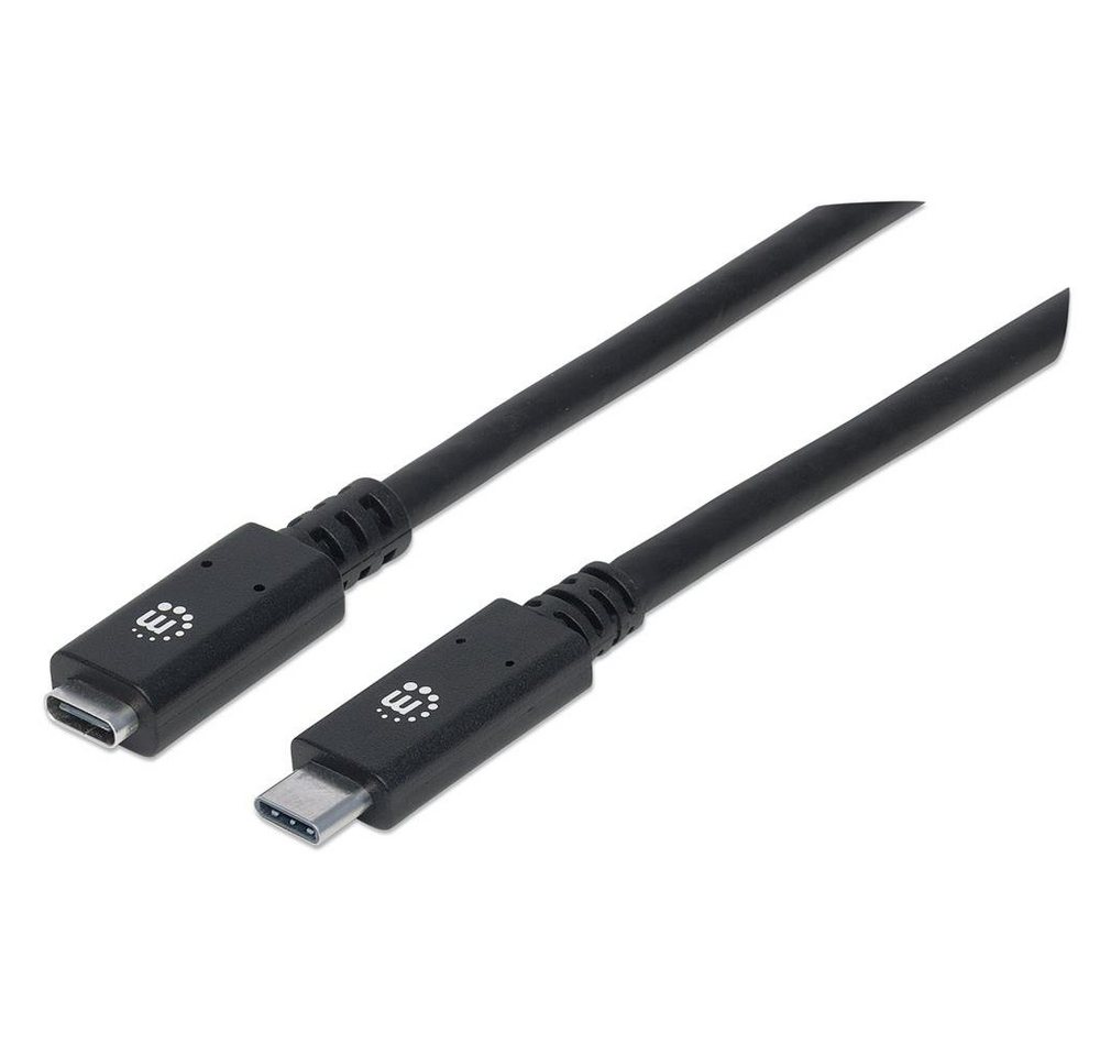 MANHATTAN SuperSpeed+ USB-C Verlängerungskabel 0,5 m Schwarz USB-Kabel von MANHATTAN