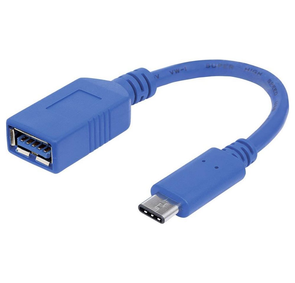 MANHATTAN USB 3.1 Gen1 Kabel, Typ C-Stecker / Typ A-Buchse, USB-Adapter, Einzelschirm, Folienschirm von MANHATTAN