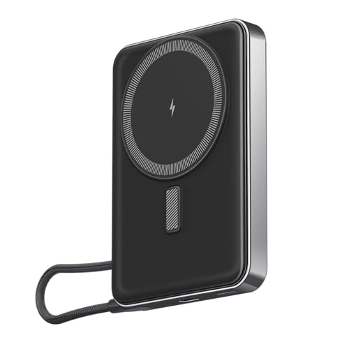 MANKIW Powerbank für MagSafe, 10000mAh 22,5W Wireless Magnetic Powerbank mit verstellbarem Ständer und integriertem Typ-C-Kabel für iPhone 16/15/14/13/12/Pro MANKIW Powerbank für MagSafe, 10000mAh 22,5W Wireless Magnetic Powerbank mit verstellbarem Ständer und integriertem Typ-C-Kabel für iPhone 16/15/14/13/12/Pro von MANKIW