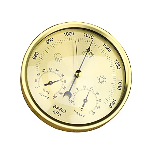 MANTFX 3 In 1 Barometer Thermometer Hygrometer, Wetterstation Analog Für Innen Und Außen, Außen-Wetterstation Für Innen Und Außen Zur Wettervorhersage (Gold) von MANTFX