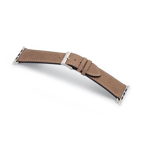 MANUFAKTURWERK Armband HOHELUFT | kompatibel mit Apple Watch 1-9, SE | Leder | für Damen und Herren | Sport | Sand, Größe:XL (Large). 38 mm / 40 mm / 41 mm, Farbe:Polarstern Aluminium von MANUFAKTURWERK