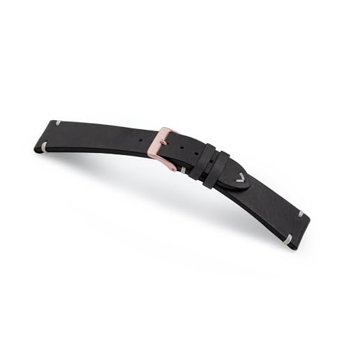 MANUFAKTURWERK Armband UHLENHORST | kompatibel mit Apple Watch 1-9, SE | Leder | für Damen und Herren | Sport | Schwarz, Größe:M (Standard). 38 mm / 40 mm / 41 mm, Farbe:Gold Aluminium (Rosé) von MANUFAKTURWERK