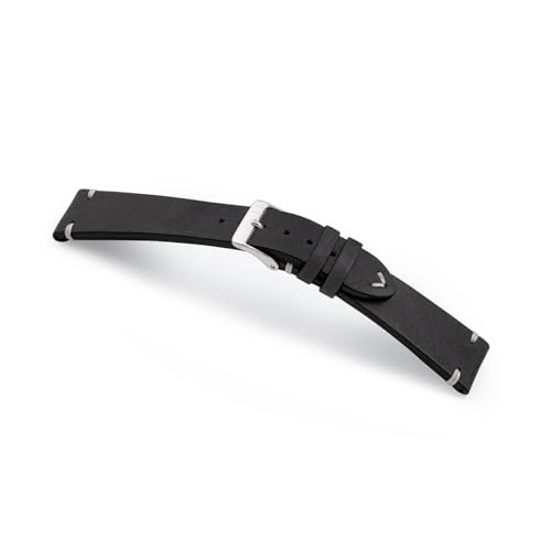 MANUFAKTURWERK Armband UHLENHORST | kompatibel mit Apple Watch 1-9, SE | Leder | für Damen und Herren | Sport | Schwarz, Größe:M (Standard). 42 mm / 44 mm / 45 mm, Farbe:Polarstern Aluminium von MANUFAKTURWERK