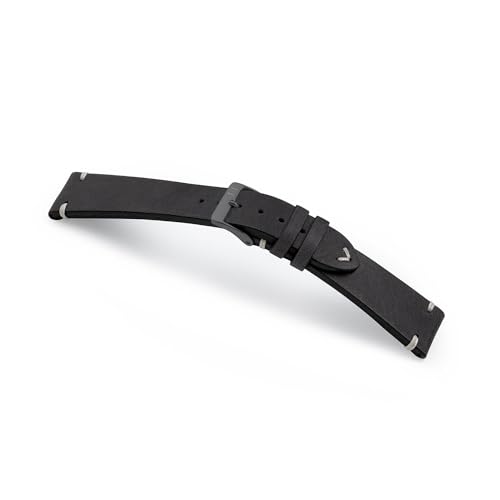 MANUFAKTURWERK Armband UHLENHORST | kompatibel mit Apple Watch 1-9, SE | Leder | für Damen und Herren | Sport | Schwarz, Größe:XL (Large). 42 mm / 44 mm / 45 mm, Farbe:Graphit Edelstahl von MANUFAKTURWERK