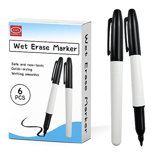 6 x Markerstifte, verschwindende wasserlösliche, luftlöschbare Markerstifte, Whiteboard-Marker, wasserlösliche Marker, löschbare Marker, glattes Schreiben, Marker mit Wasser von MANZURE