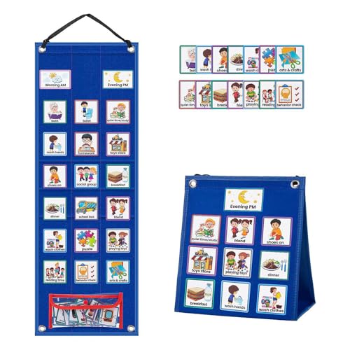 Tagesroutine Diagramm mit 70 Karten Verantwortung Tagesplan Board Stundenplan Taschendiagramm Lernmaterialien Kalender und Zeitplan Taschendiagramm Kalender für Zeitplan Taschendiagramm für den von MANZURE