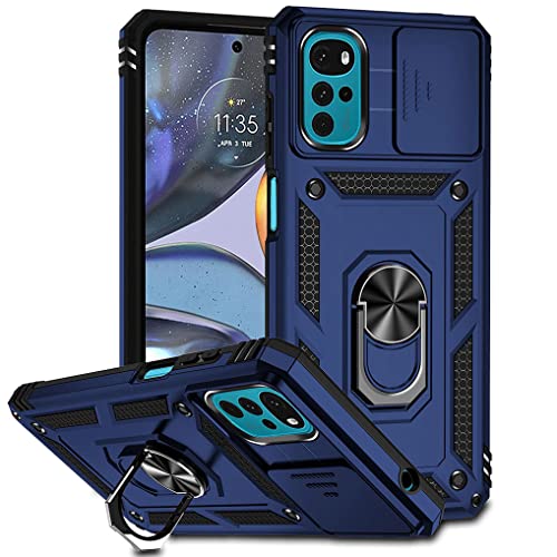 MAOGE Hülle für Motorola Moto G22, Militär Robust Handyhülle Outdoor Stoßfest Silikon TPU + PC Handy Case Schutzhülle mit Kameraschutz und 360 Grad Ring Ständer - Blau MAOGE Hülle für Motorola Moto G22, Militär Robust Handyhülle Outdoor Stoßfest Silikon TPU + PC Handy Case Schutzhülle mit Kameraschutz und 360 Grad Ring Ständer - Blau von MAOGE