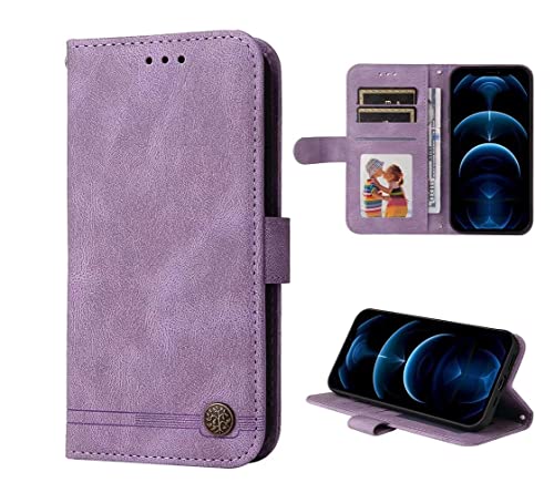 MAOGE Hülle für Motorola Moto G42 Handyhülle, Premium PU Flip Brieftasche Schutzhülle mit Ständer/Kartenfach/Magnetisch Stoßfeste Lederhülle Ultra-dünn Klapphülle - Lila von MAOGE
