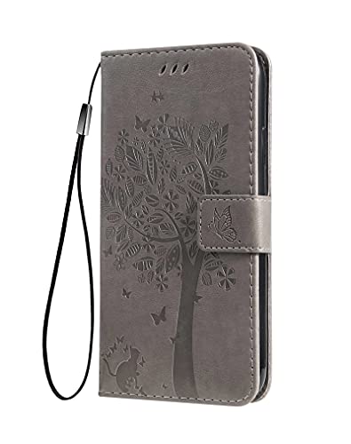 MAOGE Hülle für Motorola Moto G42 Handyhülle, Ziemlich Geprägt Blätter und Katze Premium PU Leder Folio Brieftasche Stoßfest Schutzhülle Klapphülle, Grau MAOGE Hülle für Motorola Moto G42 Handyhülle, Ziemlich Geprägt Blätter und Katze Premium PU Leder Folio Brieftasche Stoßfest Schutzhülle Klapphülle, Grau von MAOGE