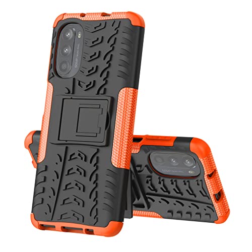 MAOGE Hülle für Motorola Moto G52 / Moto G82, Militärstandard Strapazierfähig Robust Handyhülle Outdoor Stoßfest Handy Case Schutzhülle mit Stabilem Ständer - Orange von MAOGE