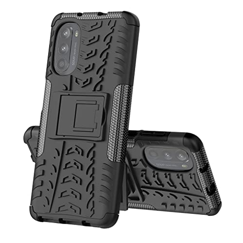 MAOGE Hülle für Motorola Moto G52 / Moto G82, Militärstandard Strapazierfähig Robust Handyhülle Outdoor Stoßfest Handy Case Schutzhülle mit Stabilem Ständer - Schwarz von MAOGE
