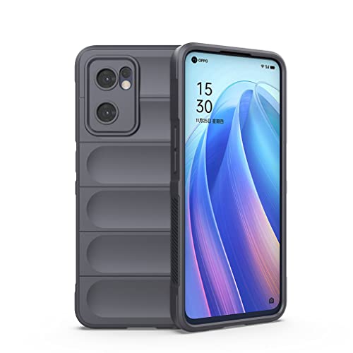 MAOGE Hülle für Oppo Find X5 Lite 5G, [Fallschutz, rutschfest Airbag-Design] Robust-Case Stylische Schutzhülle, TPU Bumper + Weiches Silikon Stoßfest Handyhülle - Dunkelgrau von MAOGE