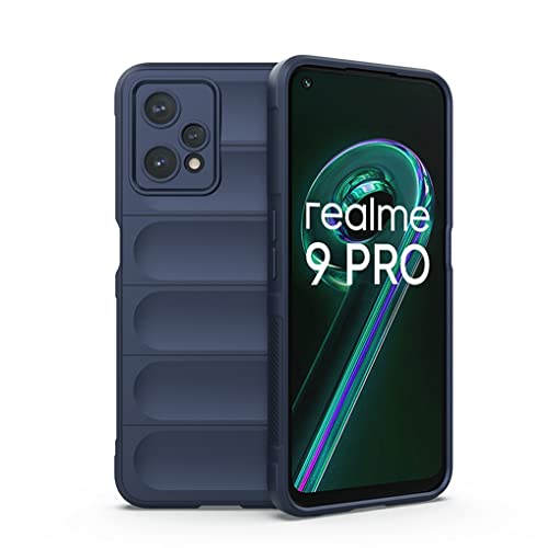 MAOGE Hülle für Realme 9 4G / Realme 9 Pro+ 5G (Realme 9 Pro Plus), [Fallschutz Airbag-Design] Robust-Case Stylische Schutzhülle, TPU Bumper + Weiches Silikon Stoßfest Handyhülle - Dunkelblau von MAOGE