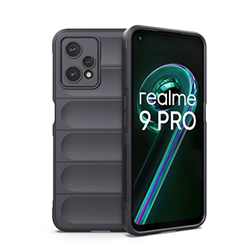 MAOGE Hülle für Realme 9 4G / Realme 9 Pro+ 5G (Realme 9 Pro Plus), [Fallschutz Airbag-Design] Robust-Case Stylische Schutzhülle, TPU Bumper + Weiches Silikon Stoßfest Handyhülle - Dunkelgrau von MAOGE