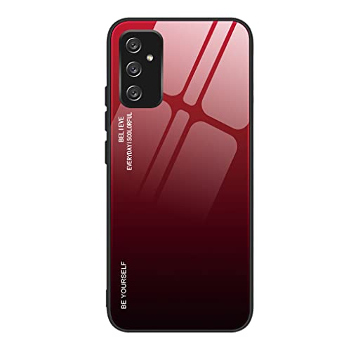 MAOGE Hülle für Samsung Galaxy M13, Ultradünne Gehärtetem Glas Zurück & Weich Silikon TPU Rahmen Handyhülle Farbverlauf Farbe Case Stoßfest Schutzhülle, Elegantes Rot MAOGE Hülle für Samsung Galaxy M13, Ultradünne Gehärtetem Glas Zurück & Weich Silikon TPU Rahmen Handyhülle Farbverlauf Farbe Case Stoßfest Schutzhülle, Elegantes Rot von MAOGE