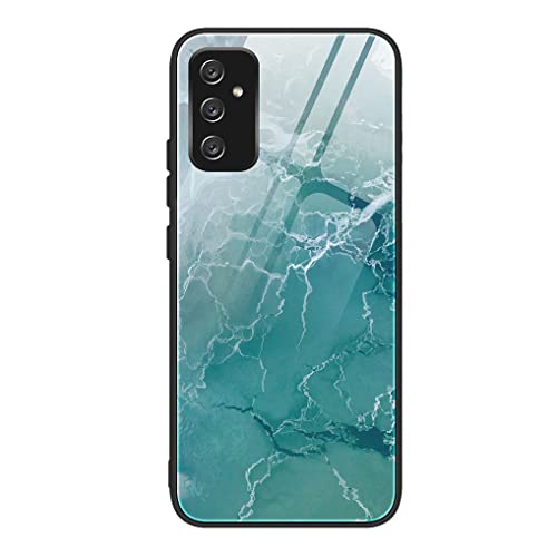 MAOGE Hülle für Samsung Galaxy M13, Ultradünne Gehärtetem Glas Zurück & Weich Silikon TPU Rahmen Handyhülle Glänzend Marmor Case Stoßfest Schutzhülle, Cyan-Marmor MAOGE Hülle für Samsung Galaxy M13, Ultradünne Gehärtetem Glas Zurück & Weich Silikon TPU Rahmen Handyhülle Glänzend Marmor Case Stoßfest Schutzhülle, Cyan-Marmor von MAOGE