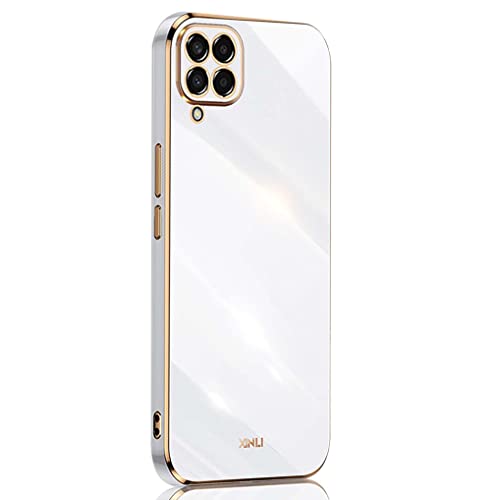 MAOGE Hülle für Samsung Galaxy M33 5G, Galvanik Phnom Penh Design Ultra Dünn Glänzend Weich Silikon TPU Stoßfest Handyhülle Cover Flexibel Handytasche Schutzhülle, Weiß von MAOGE