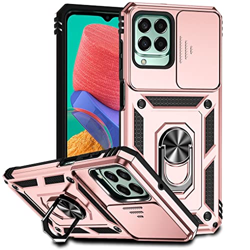MAOGE Hülle für Samsung Galaxy M33 5G, Militär Robust Handyhülle Outdoor Stoßfest Silikon TPU + PC Handy Case Schutzhülle mit Kameraschutz und 360 Grad Ring Ständer - Roségold MAOGE Hülle für Samsung Galaxy M33 5G, Militär Robust Handyhülle Outdoor Stoßfest Silikon TPU + PC Handy Case Schutzhülle mit Kameraschutz und 360 Grad Ring Ständer - Roségold von MAOGE