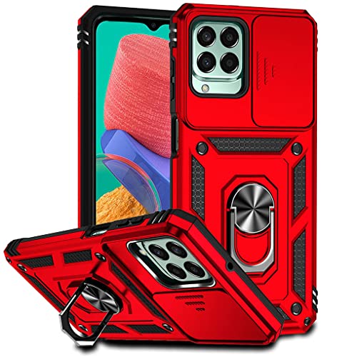MAOGE Hülle für Samsung Galaxy M53 5G, Militär Robust Handyhülle Outdoor Stoßfest Silikon TPU + PC Handy Case Schutzhülle mit Kameraschutz und 360 Grad Ring Ständer - Rot MAOGE Hülle für Samsung Galaxy M53 5G, Militär Robust Handyhülle Outdoor Stoßfest Silikon TPU + PC Handy Case Schutzhülle mit Kameraschutz und 360 Grad Ring Ständer - Rot von MAOGE