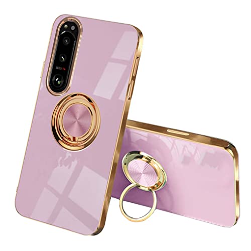 MAOGE Hülle für Sony Xperia 1 IV, Galvanik Phnom Penh Design Ultra Dünn Glänzend Weich Silikon TPU Stoßfest Handyhülle Cover Schutzhülle mit 360 Grad Ring Ständer, Lila MAOGE Hülle für Sony Xperia 1 IV, Galvanik Phnom Penh Design Ultra Dünn Glänzend Weich Silikon TPU Stoßfest Handyhülle Cover Schutzhülle mit 360 Grad Ring Ständer, Lila von MAOGE