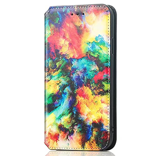 MAOGE Hülle für Sony Xperia 10 IV, Handyhülle Flip Case Brieftasche Schutzhülle, Premium PU Leder Bunte Muster Glänzend Silikon TPU Stoßfest Klapphülle - Farbige Wolken von MAOGE