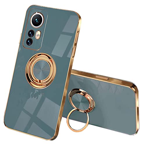 MAOGE Hülle für Xiaomi 12 Lite, Galvanik Phnom Penh Design Ultra Dünn Glänzend Weich Silikon TPU Stoßfest Handyhülle Cover Schutzhülle mit 360 Grad Ring Ständer, Grau MAOGE Hülle für Xiaomi 12 Lite, Galvanik Phnom Penh Design Ultra Dünn Glänzend Weich Silikon TPU Stoßfest Handyhülle Cover Schutzhülle mit 360 Grad Ring Ständer, Grau von MAOGE