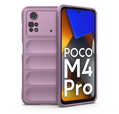 MAOGE Hülle für Xiaomi Poco M4 Pro 4G, [Fallschutz, rutschfest Airbag-Design] Robust-Case Stylische Schutzhülle, TPU Bumper + Weiches Silikon Stoßfest Handyhülle - Helles Lila von MAOGE