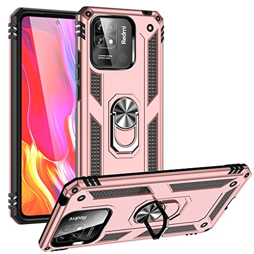 MAOGE Hülle für Xiaomi Redmi 10C, Militär Strapazierfähig Robust Handyhülle Outdoor Stoßfest Silikon TPU + PC Handy Case Schutzhülle mit 360 Grad Ring Ständer - Roségold MAOGE Hülle für Xiaomi Redmi 10C, Militär Strapazierfähig Robust Handyhülle Outdoor Stoßfest Silikon TPU + PC Handy Case Schutzhülle mit 360 Grad Ring Ständer - Roségold von MAOGE