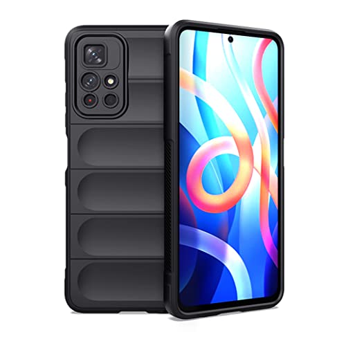 MAOGE Hülle für Xiaomi Redmi Note 11 Pro+ 5G (Note 11 Pro Plus), [Fallschutz Airbag-Design] Robust-Case Stylische Schutzhülle, TPU Bumper + Weiches Silikon Stoßfest Handyhülle - Schwarz von MAOGE